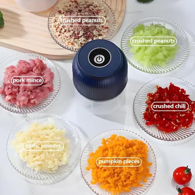 Electric Garlic Chopper, Mini Portable Veggie Chopper, 2026 New Small Garlic Chopper Mincer, USB Rechargeable, Wireless Veggie Grinder, For Mashing Onion, Garlic, Chili, Ginger (White, 4 blades)