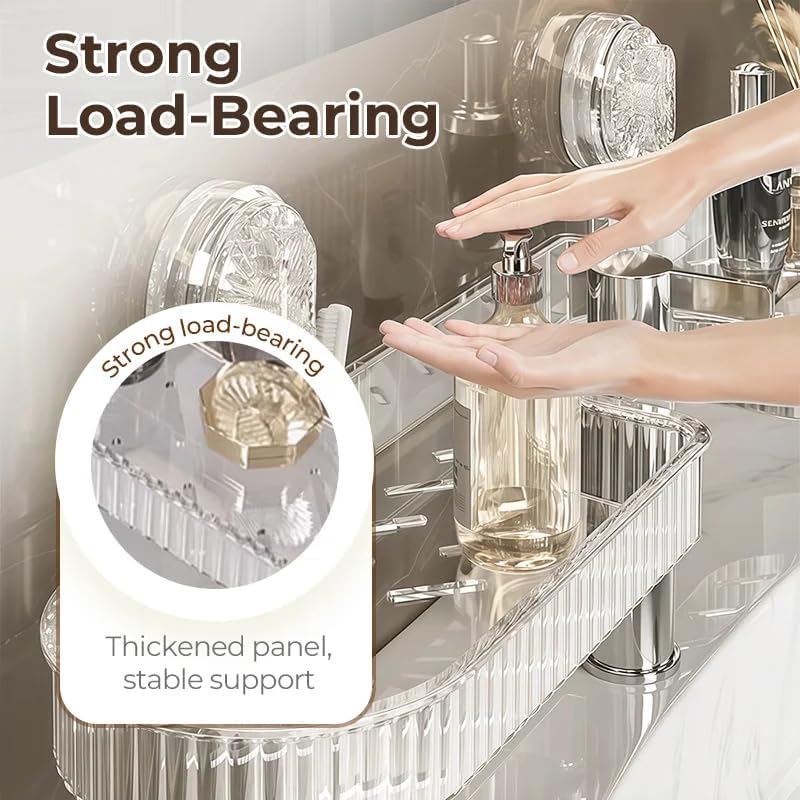 2025 NEW Universal Removable Faucet Storage Rack, Removable faucet storage rack installs, no drilling required, residual water automatically drains away, Thickened and widened panel design (Black)