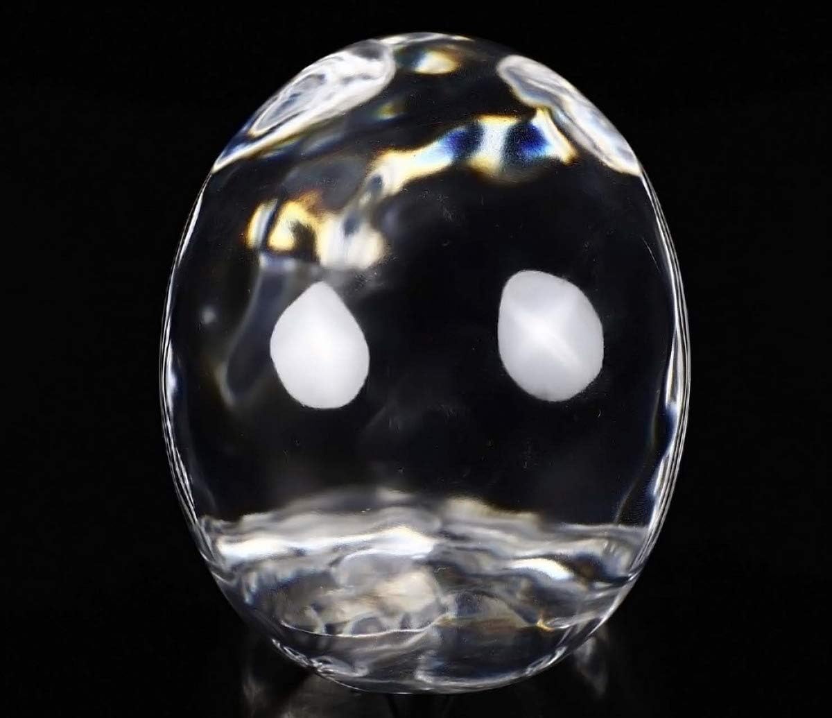 Skullis 5.0" K9 Crystal Skull, Hand Carved Gemstone Fine Art Sculpture, Reiki Healing Stone Statue.
