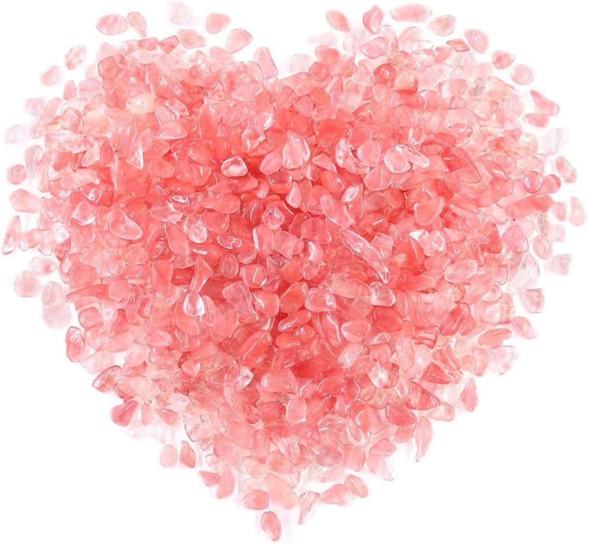 WAYBER Decorative Pebbles, 1 Lb/460g (Fill 1 Cup) Pink Crystal Quartz Stones Irregular Rock Gravel for Aquarium Turtle Tank Decoration/Succulent Plant Landscape/Flowerpot Vase Ornament