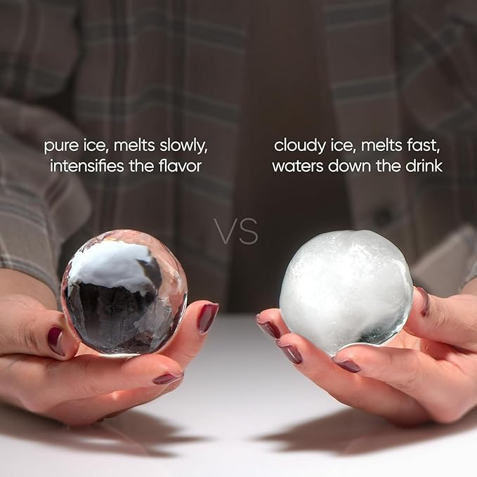 CorkPops ClearOsphere Premium Crystal Clear Ice Maker Mold and a Set of Tongs for 2 Spheres. 2.36" for Whisky, Cocktails, or Any Other Drink