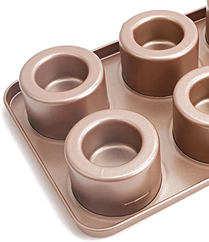 Ruilogod Casa-J Bakeware Popover Pans 6 Cup Nonstick Stainless Steel Champagne (id: aba 30a 392 3bc a99