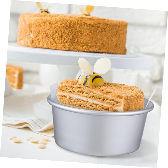 Luxshiny 1 Set Cake Molds with Parchment Liners Baking Tins Detachable Bottom for Easy Release for Cheesecakes and Mousses Healthy Design
