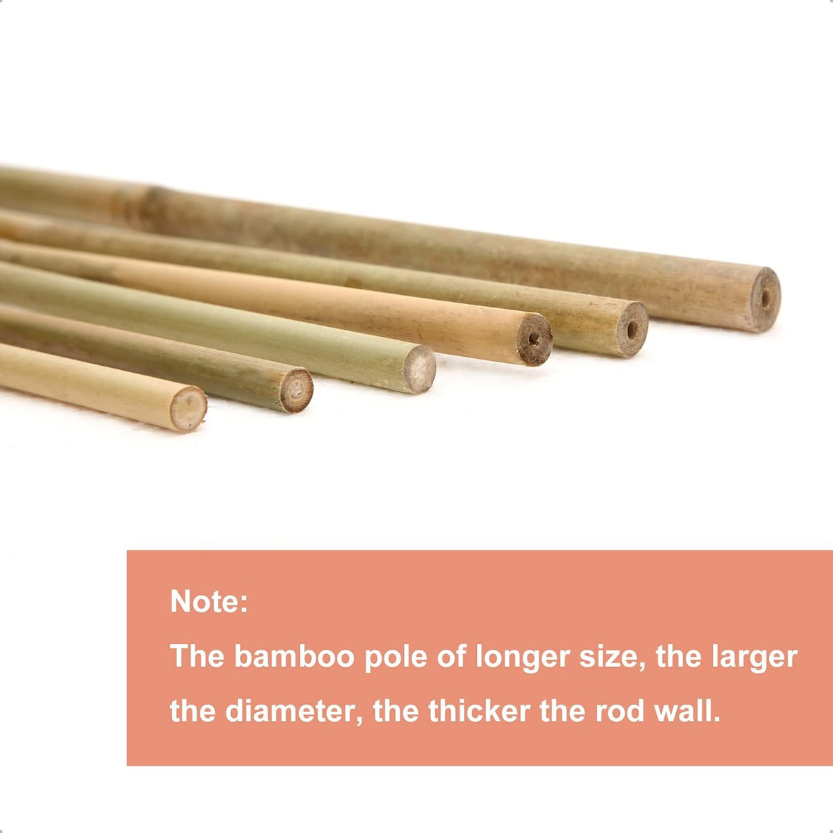 Bamboo Stakes 6FT Garden Stakes Plant Stakes for Outdoor Climbing Plants Poles Support Mini Tree Vines Pole Beans Cucumber 20 Pack
