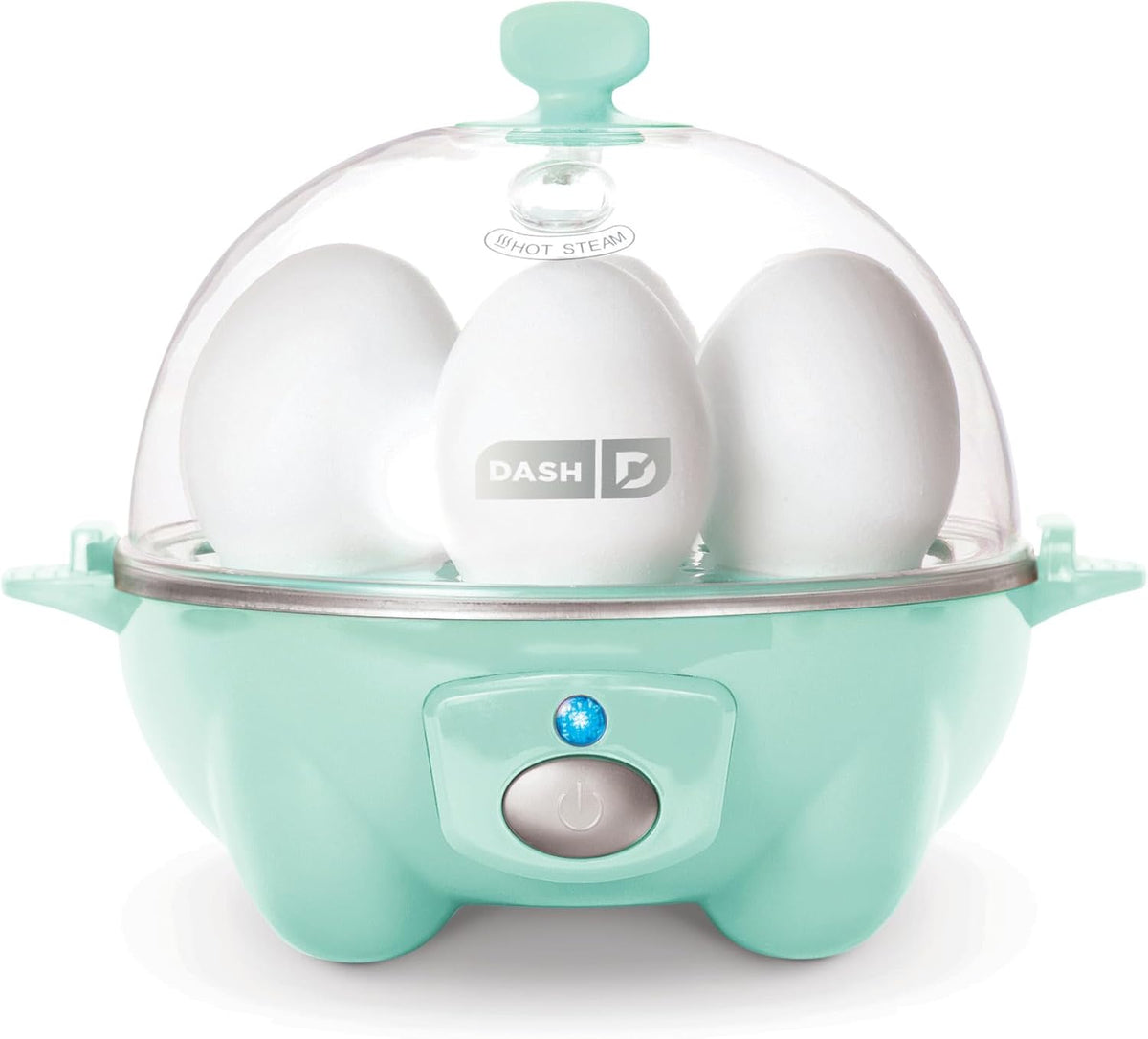 DASH Rapid Egg Cooker: 7 Egg Capacity Electric Egg Cooker for Hard Boiled Eggs, Poached Eggs, Scrambled Eggs, or Omelets with Auto Shut Off Feature - Aqua
