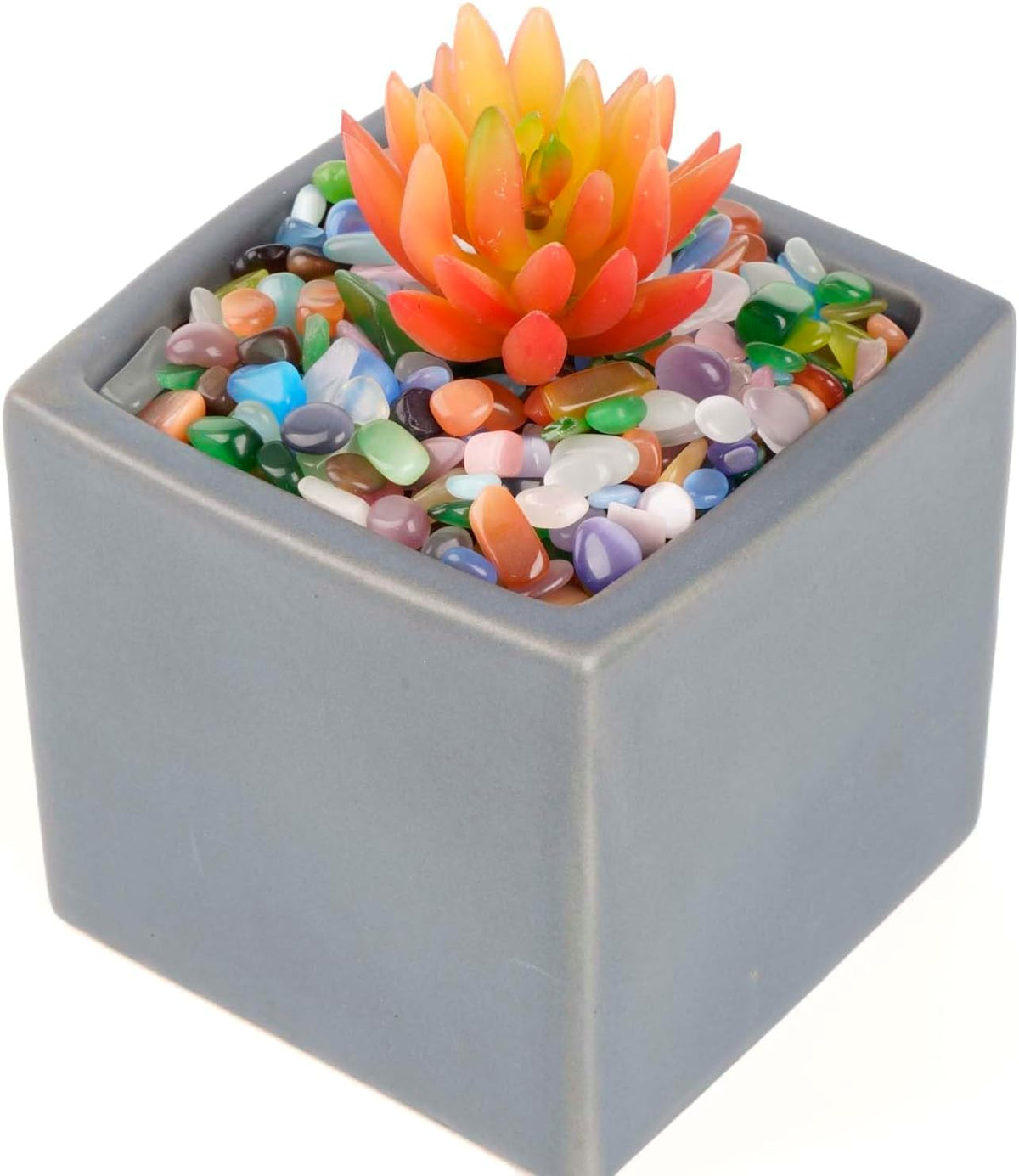 WAYBER Colorful Opal Pebbles, 1 Lb/460g Decorative Crystal Stones Rocks Sea Glass Gravel Sand for Aquarium/Turtle Tank/Succulent Plants/Flowerpot/Vase Decoration