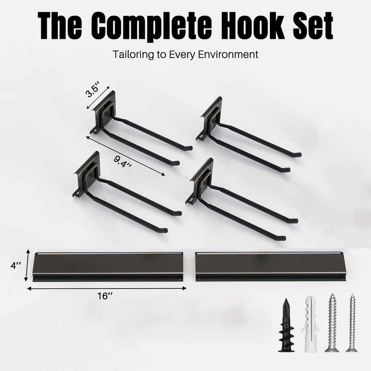 Garage Garden Tool Organizer Wall Mount, Heavy Duty Garage Tool Storage Rack 32 Inches, Max Load 220lb - Shovel, Rake, Folding Chair, Weed Eater Storage