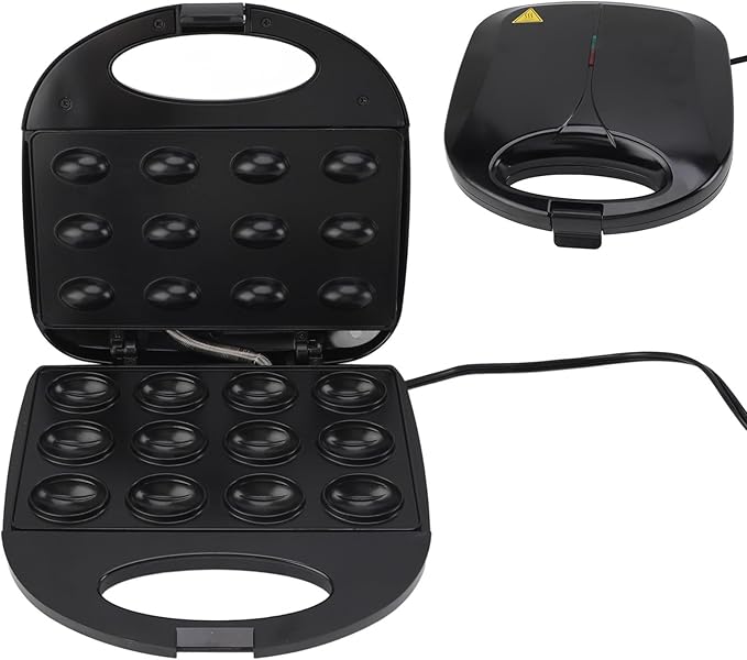 Focket Electric Cake Pop Maker, 750W Double Sided Mini Pancake Maker, Crepe Pan with Nonstick 12 Pieces Capacity for Breakfast Cooking