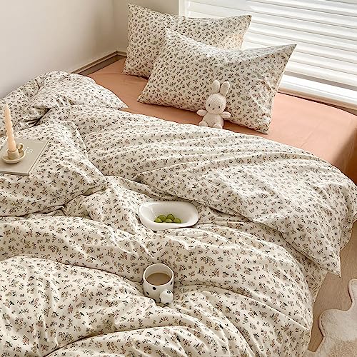 Pink Floral Comforter Set Queen Vintage Flower Botanical Comforter Queen Fluffy Soft Cozy Aesthetic Floral Bedding Set Lightweight French Style Cute Flower Comforter Set for All Seasons