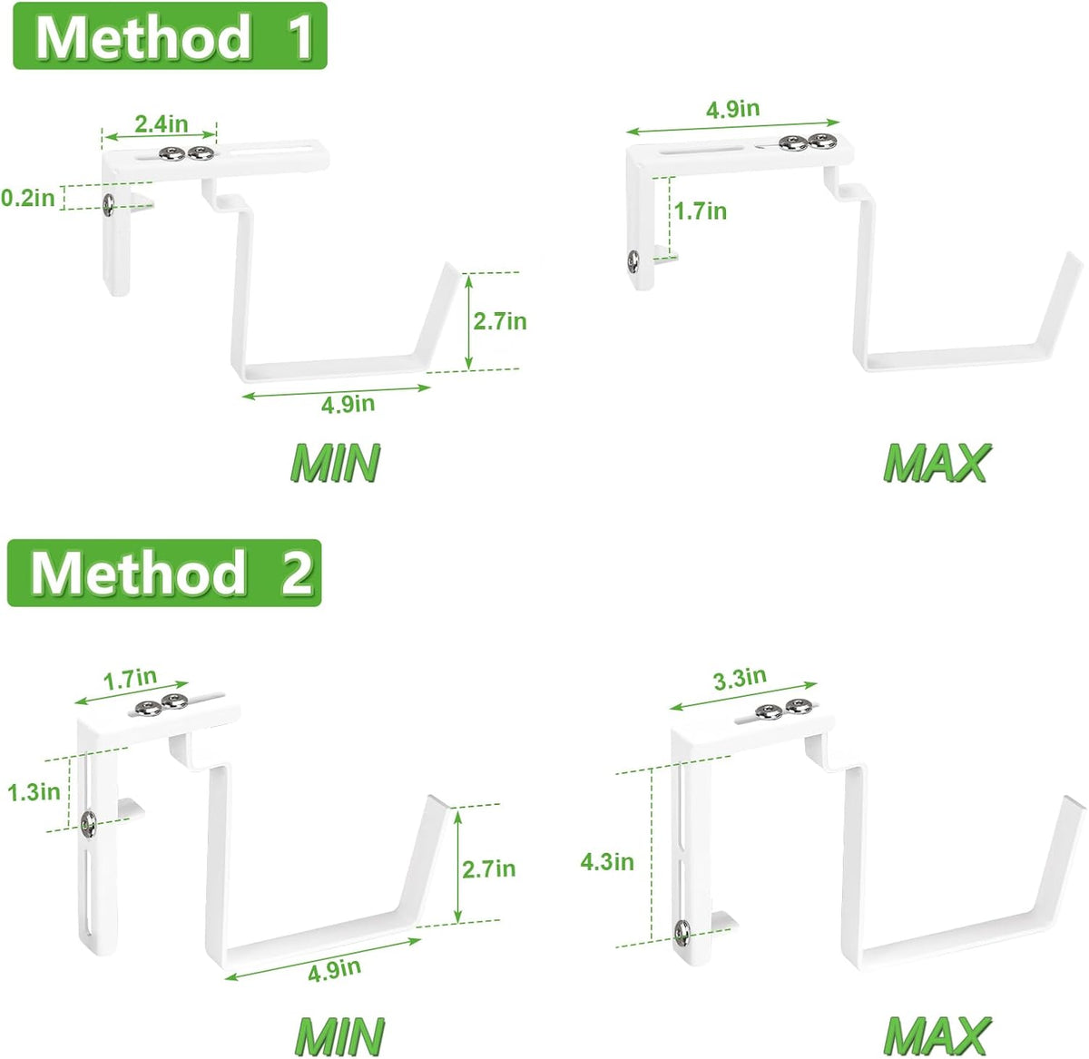 Railing Planter Boxes, Deck Hanging Planters for Railing, 16.9 Inch Railing Hanging Planter, Balcony Planters Railing Hanging, Red and White (WR4)