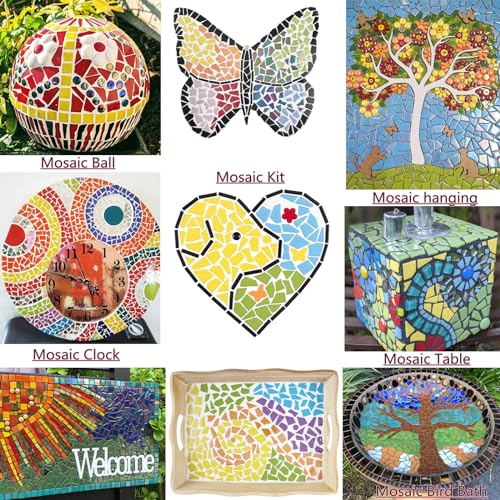 Mixed Green Glass Mosaic Tiles for Crafts Bulk
