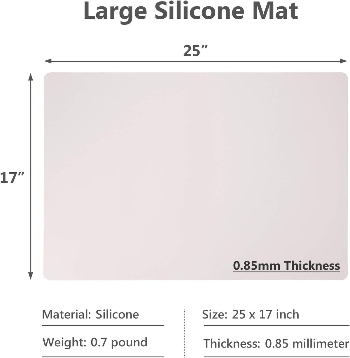 Gartful Silicone Mats for Kitchen Counter, Large Silicone Countertop Protector 25" by 17", Nonskid Heat Resistant Desk Saver Pad, Multipurpose Mat, Table Placemat, Beige, 2PCS