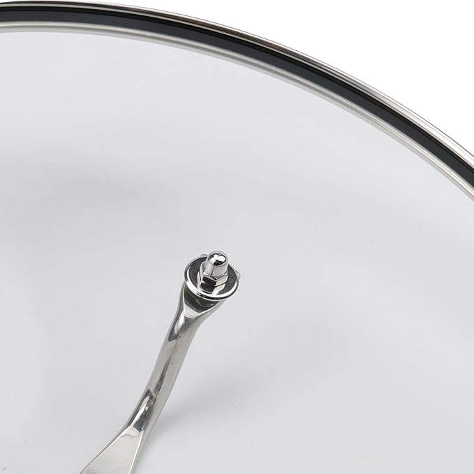 HEVSTIL 11.5 Inch Tempered Glass Lid for Frying Pan with Stainless Steel Handle - Vented Skillet Cover