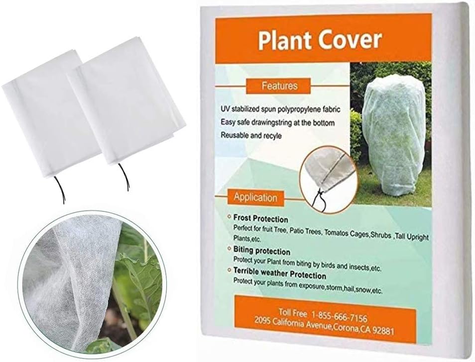 Agfabric Plant Covers Freeze Protection 0.95oz 24''x32'' Frost Cover for Garden Tree Protection Winter Tree Cover for Frost Proctection, 2 Pack