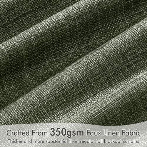 100% Blackout Back Tab Pleat Linen Curtains 50" Wx90 L (2 Count)