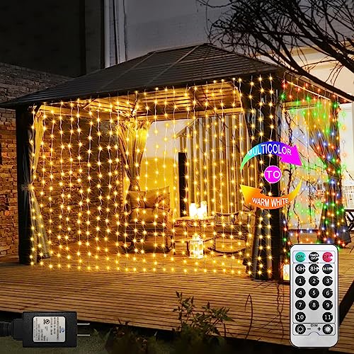 600 LED Curtain Lights 20Ftx10Ft Dual Color Changing Lights with Remote (600 Count)