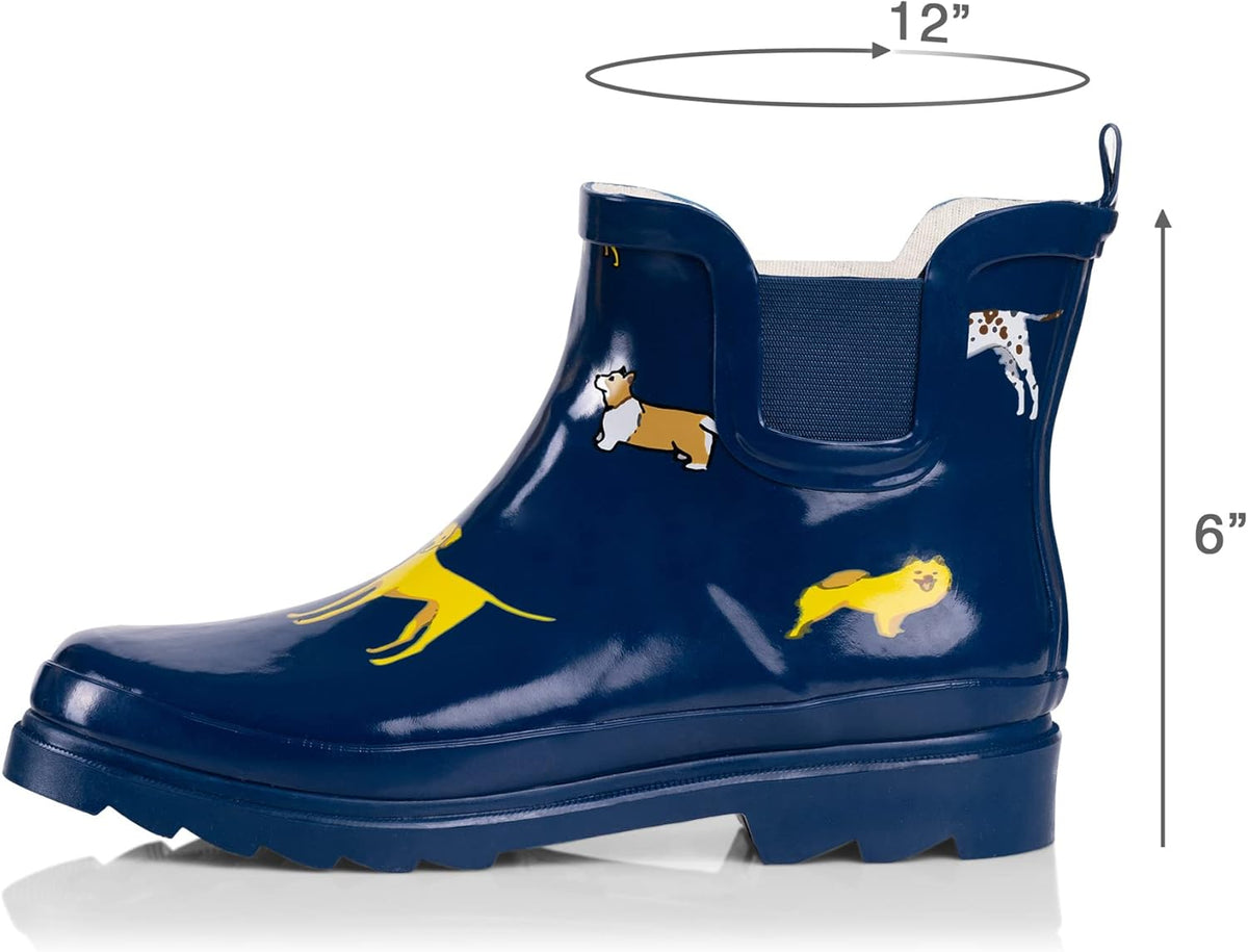 NORTY - Womens Ankle Rain Boots - Ladies Waterproof Winter Spring Garden Boot runs ½ size large