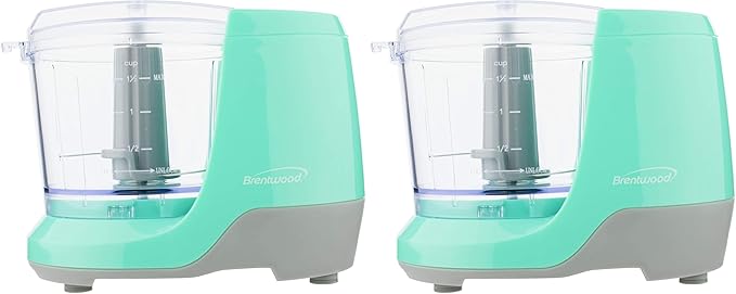 Brentwood MC-109BL Appliances 1.5-Cup Mini Food Chopper (Blue) (Pack of 2)