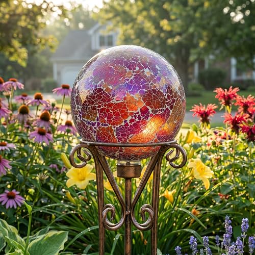 Sunnydaze 10" Mosaic Glass Gazing Ball for Garden (2 Count)