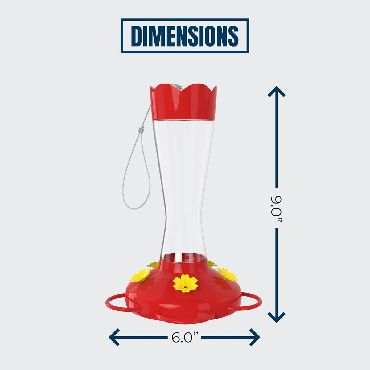MEKKAPRO Two-Pack Hummingbird Feeders for Outdoors Hanging Made from Glass, 10oz, Hanging 5 Nectar Feeding Stations, Top Fill Hummingbird Feeder, Bright Red, Backyard Feeder (10 Ounce - 2 Pack)