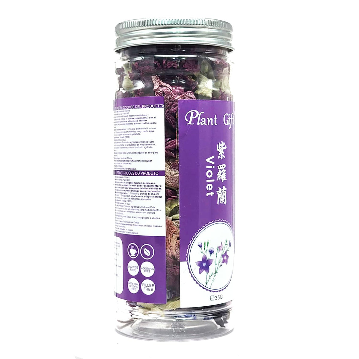 Plant Gift Dried Violets 35g/1.23oz Sweet Violet Tea, Edible Dried Flowers, Violet Leaf Tea, Natural Food Coloring