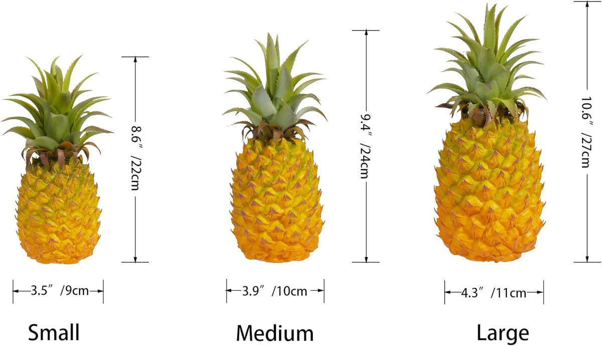 QIRMIZI Artificial Pineapple -Simulated Fruit Decoration, Lifelike Fake Fruit Model, Perfect for Home Decor, Kitchen, Party & Photography Prop – Realistic & Eco-Friendly,Yellow Small