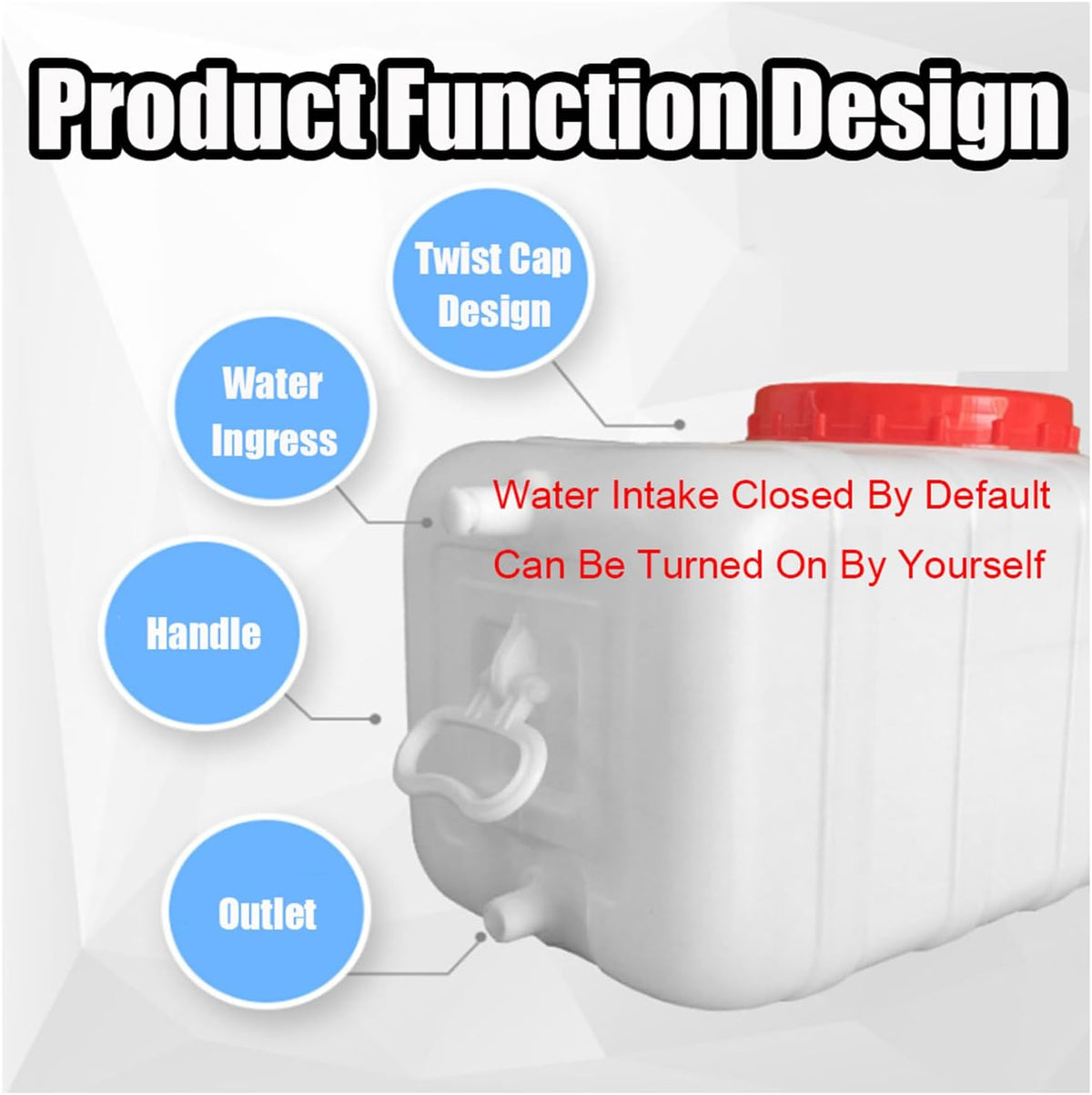 Water Container 50L 80L 110L 200L Heavy Duty Water Bucket Water Carrier, Portable Plastic Water Tank Water Storage for Camping Caravans Hiking Travel BBQ Travel Outdoor(Size:110L)