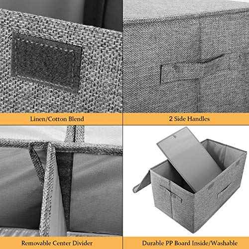2 Pack Large Storage Boxes with Lids and Handles (2 Count)
