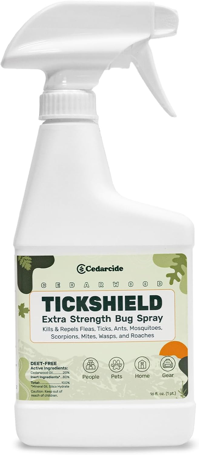Tickshield Extra-Strength Bug Spray | Our Original Formula with an Extra Kick | for People, Gear, & Animals Over 20 Lbs (Pint)