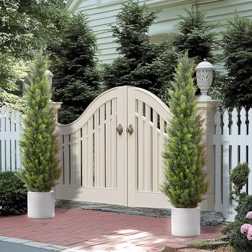 4FT Artificial Cedar Topiary Trees 2 Set (2 Count)