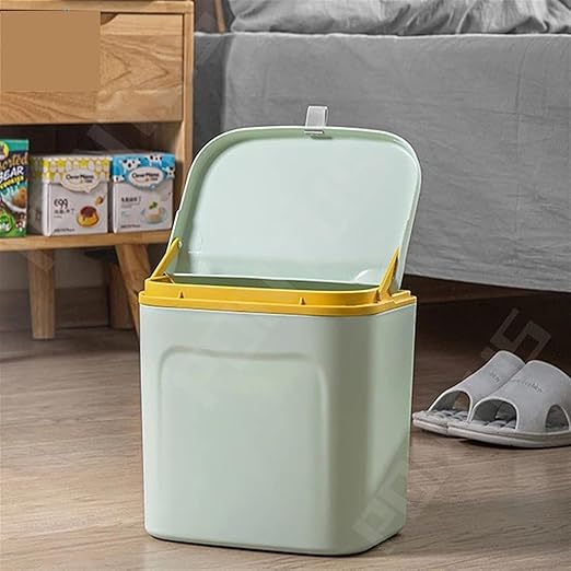 Hanging Trash Can, Kitchen Garbage Bin Waste Bins, Plastic Wall-Mounted Trash Can Adhesive Storage Garbage Bin with Lid Cabinet Hanging Bathroom Trash Can Home Kitchen Accessories (Color : B)