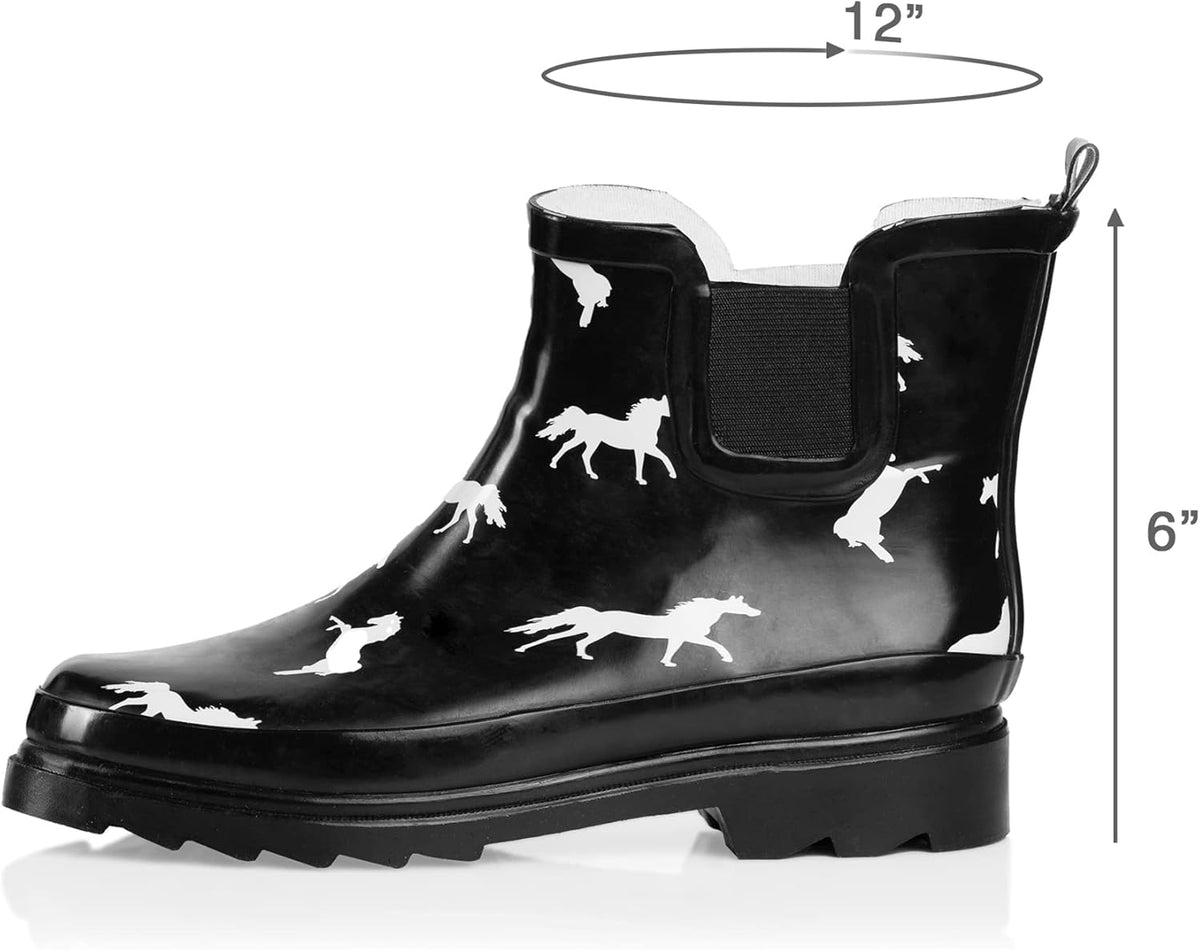 NORTY - Womens Ankle Rain Boots - Ladies Waterproof Winter Spring Garden Boot runs ½ size large