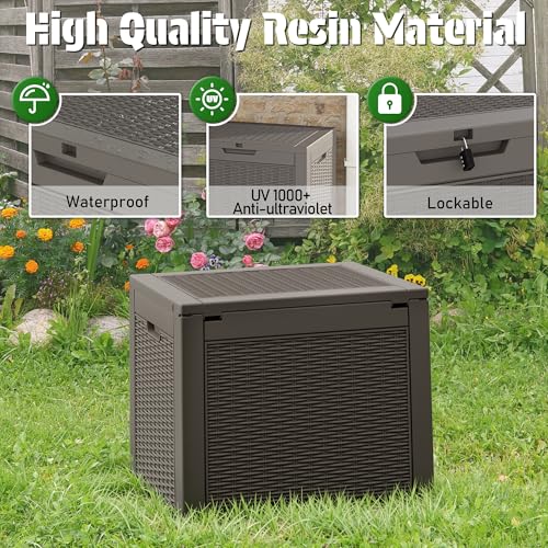 30 Gallon Outdoor Storage Box Waterproof Deck Box for Patio