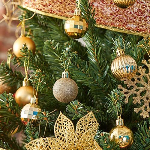 24ct Gold Christmas Ornaments for Tree Decorations (24 Count)