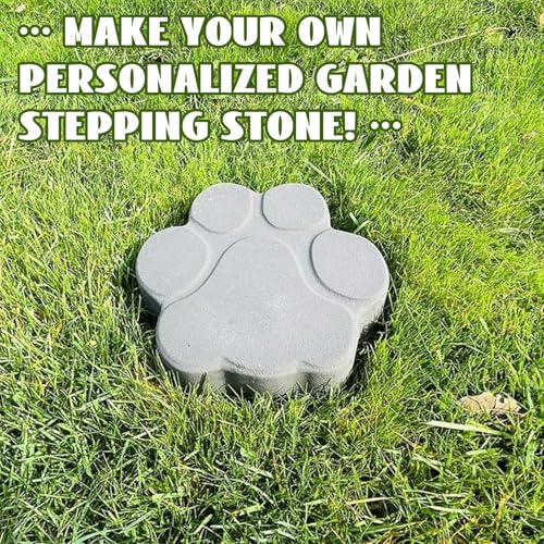 2 Pcs Paw Print Stepping Stone Molds for Concrete (2 Count)