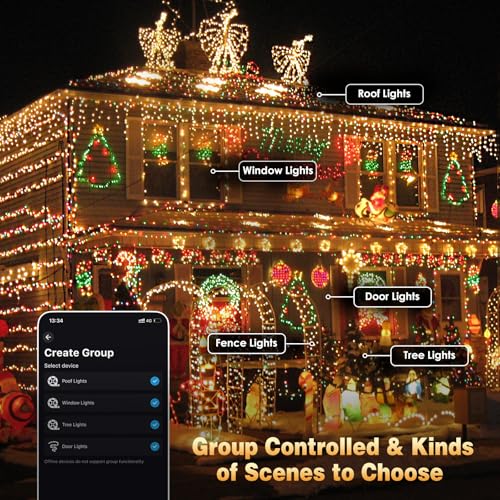 Smart Color Changing Fall Lights String 33 FT 100 LED App Remote