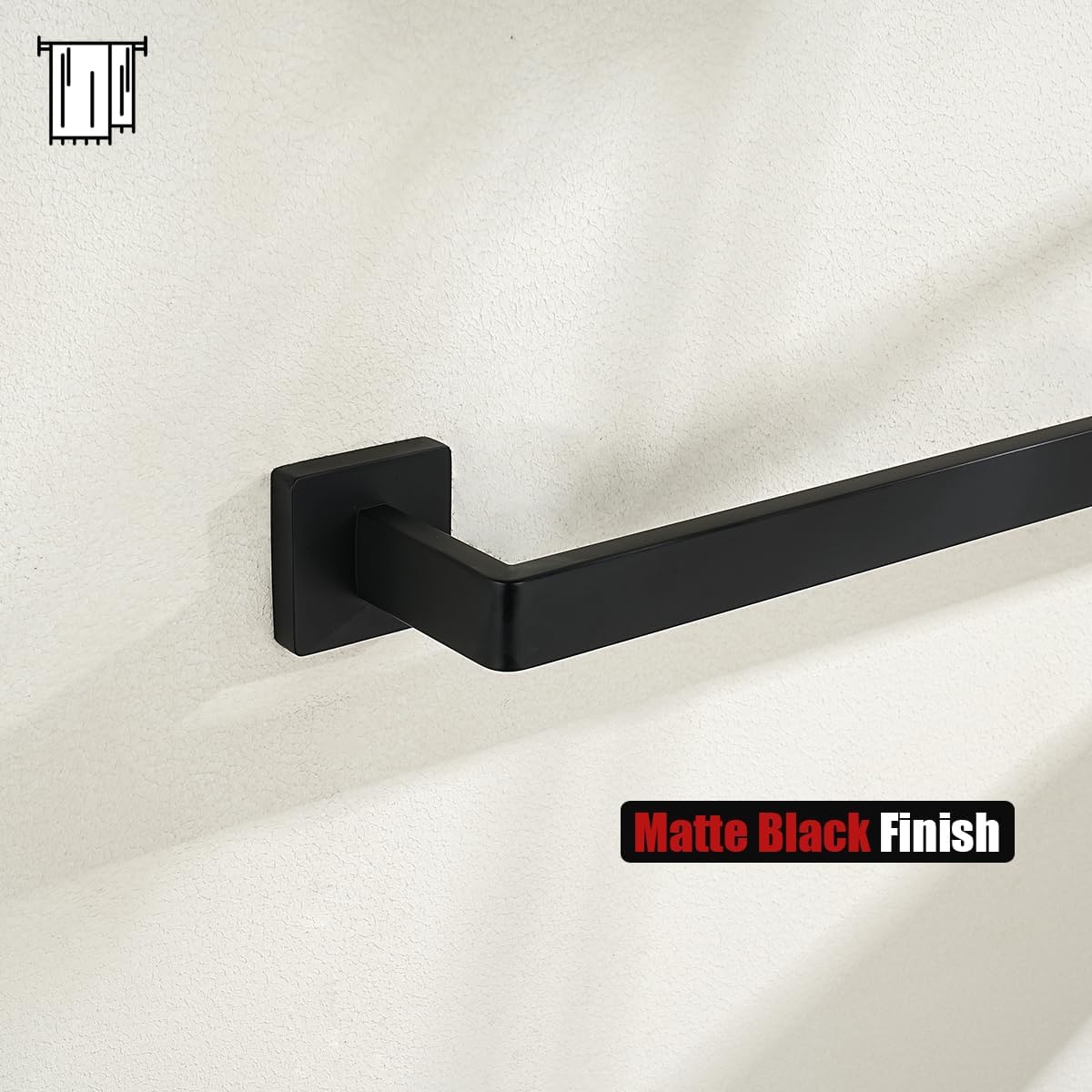 JQK Black Towel Bar, Rounded Edges 29.41 Inch Towel Rack, 304 Stainless Steel Bathroom Wall Mount, Useable Length 27 Inch, TB250L27-PB