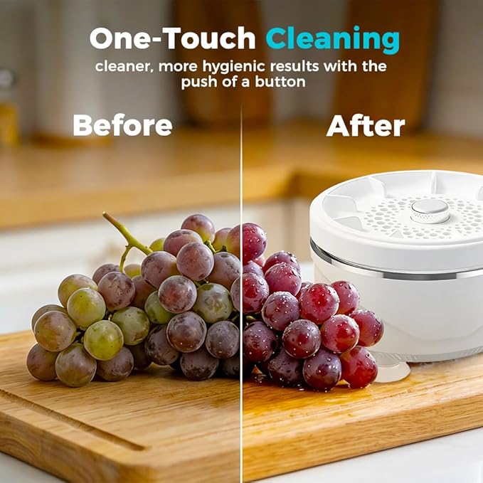 Upgraded Fruit and Vegetable Washing Machine, Fruit Cleaner Device Fruit and Vegetable Purifier Clean Produce with Titanium Electrolysis Purification in Water (1)