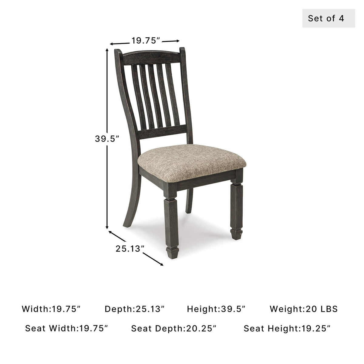 Ralene Transitional Faux Leather Dining Chair with Cushioned Seat (4 Count)