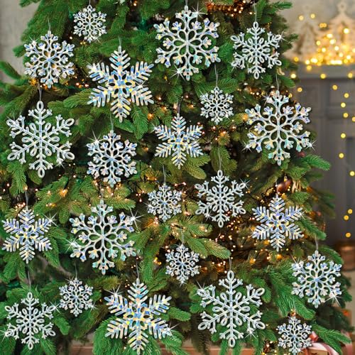Christmas Snowflakes Ornaments Decorations for Winter Holiday (60 Count)