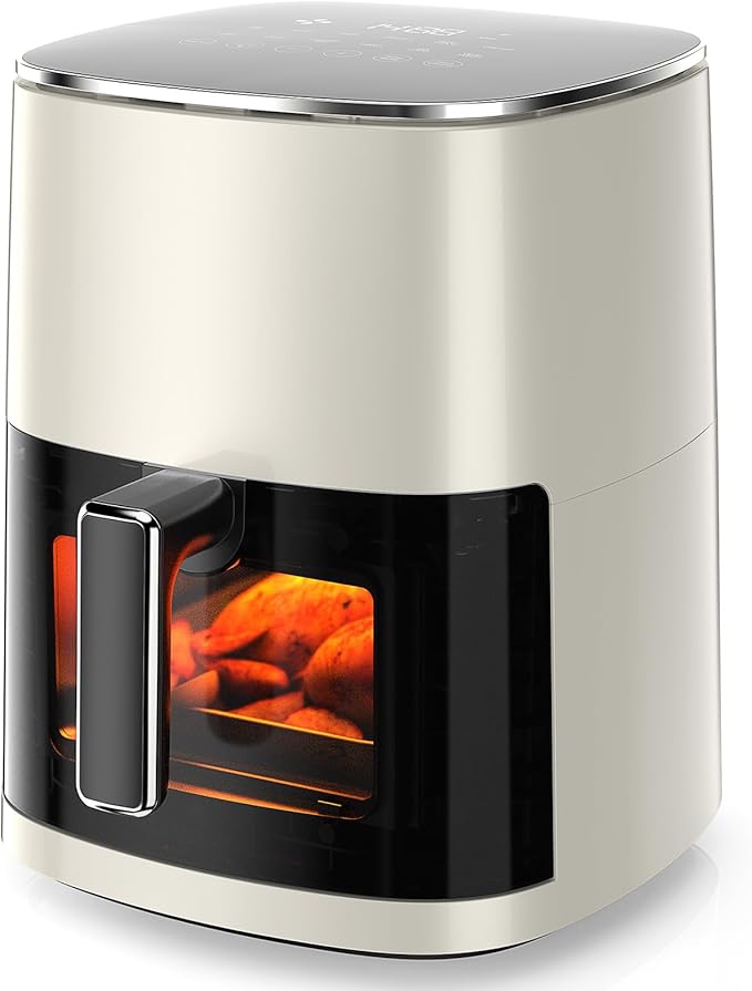 Air Fryer, 6QT Square Airfryer with Visual Window, 400°F Fast Heating Air Fryers Oven with Timer, Auto-Off, Non Toxic & Non Stick, Multiple 12 Modes for Roast, Bake, Dehydrate, Fry, Reheat