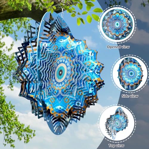 Wind Spinners Outdoor Mandala Peacock Evil Eye‌