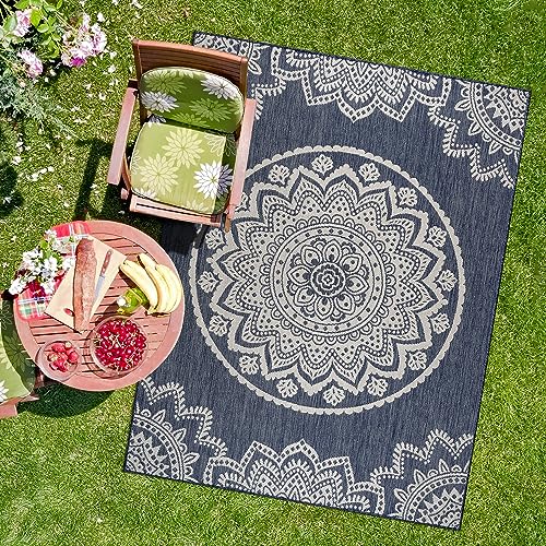 Outdoor Rug 6x9 Modern Area Rugs for Indoor and Outdoor Patios and Porches