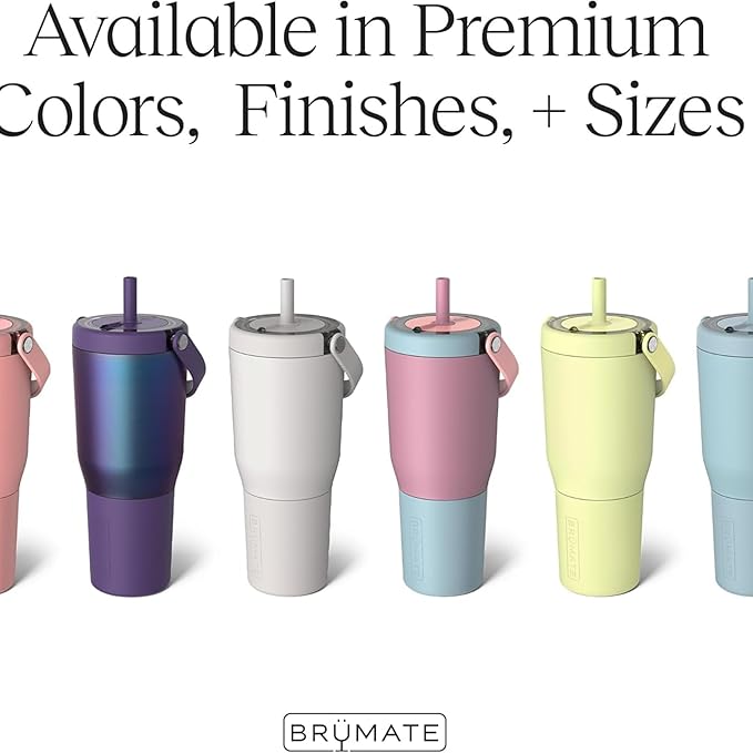 BrüMate Resa 35oz 100% Leakproof Travel Tumbler with Handle & Straw | Flexible SoftSip Straw | Silicone Sleeve for Durability | Stainless Steel | Cup Holder Travel Friendly Water Bottle (Violet Crush)