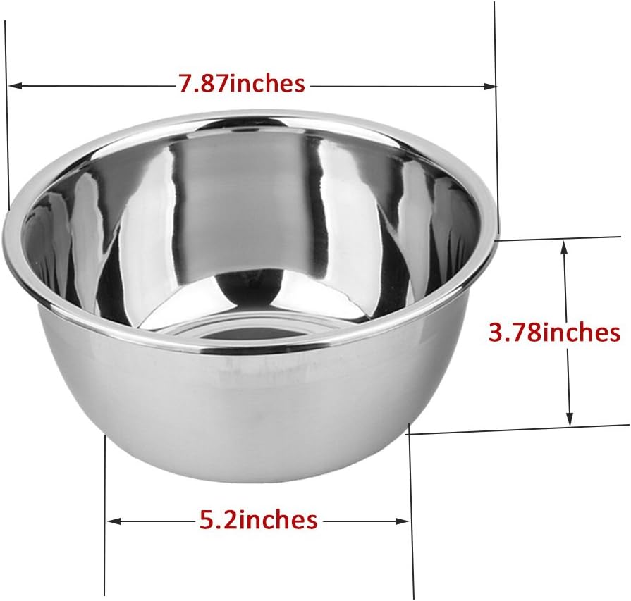 meleg otthon Stainless Steel Bowl,1.5QT Salad Bowl,Metal Bowls,Stainless Steel Basin, Deeper Edge Mirror Finish Dishwasher Safe bowl (S)…