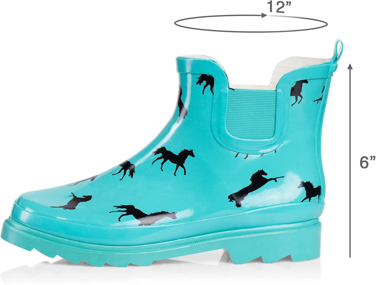 NORTY - Womens Ankle Rain Boots - Ladies Waterproof Winter Spring Garden Boot runs ½ size large