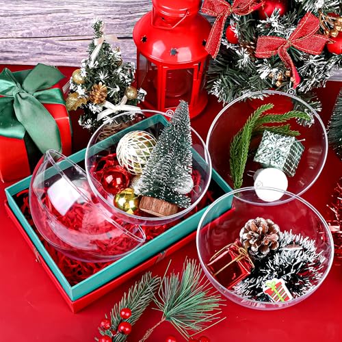 12 Pieces 6.3 Inch Christmas Clear Plastic Fillable Ball Ornaments (50 Count)