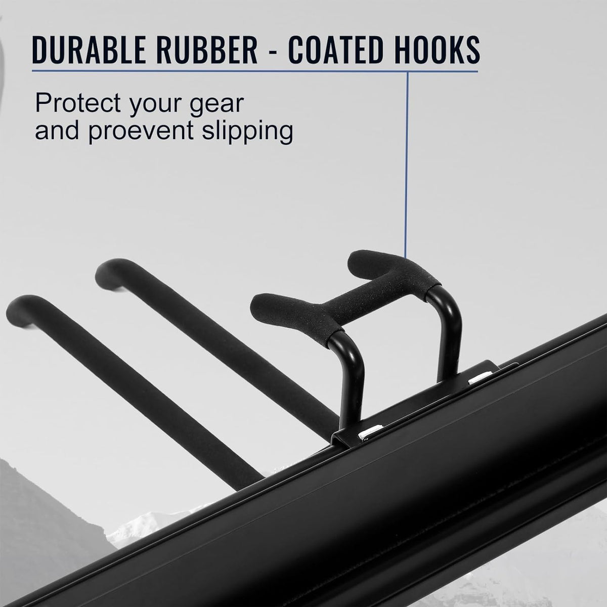 Wall Mount Tool Storage Rack, Heavy Duty Garage Storage Tool Organizer, Garden Tool Wall Hooks and Hangers, Hold Up to 350lbs Black 2Pack, AK806-Black-2Pack