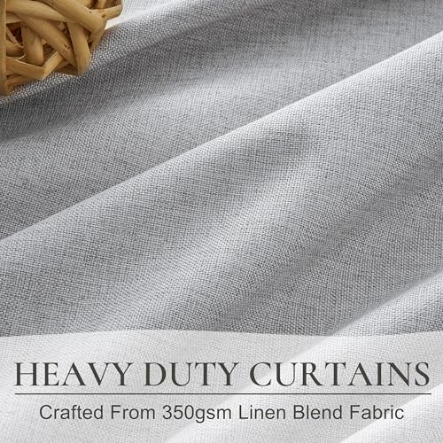 Light Grey Blackout Curtains 102 Inch Long for Living Room (2 Count)