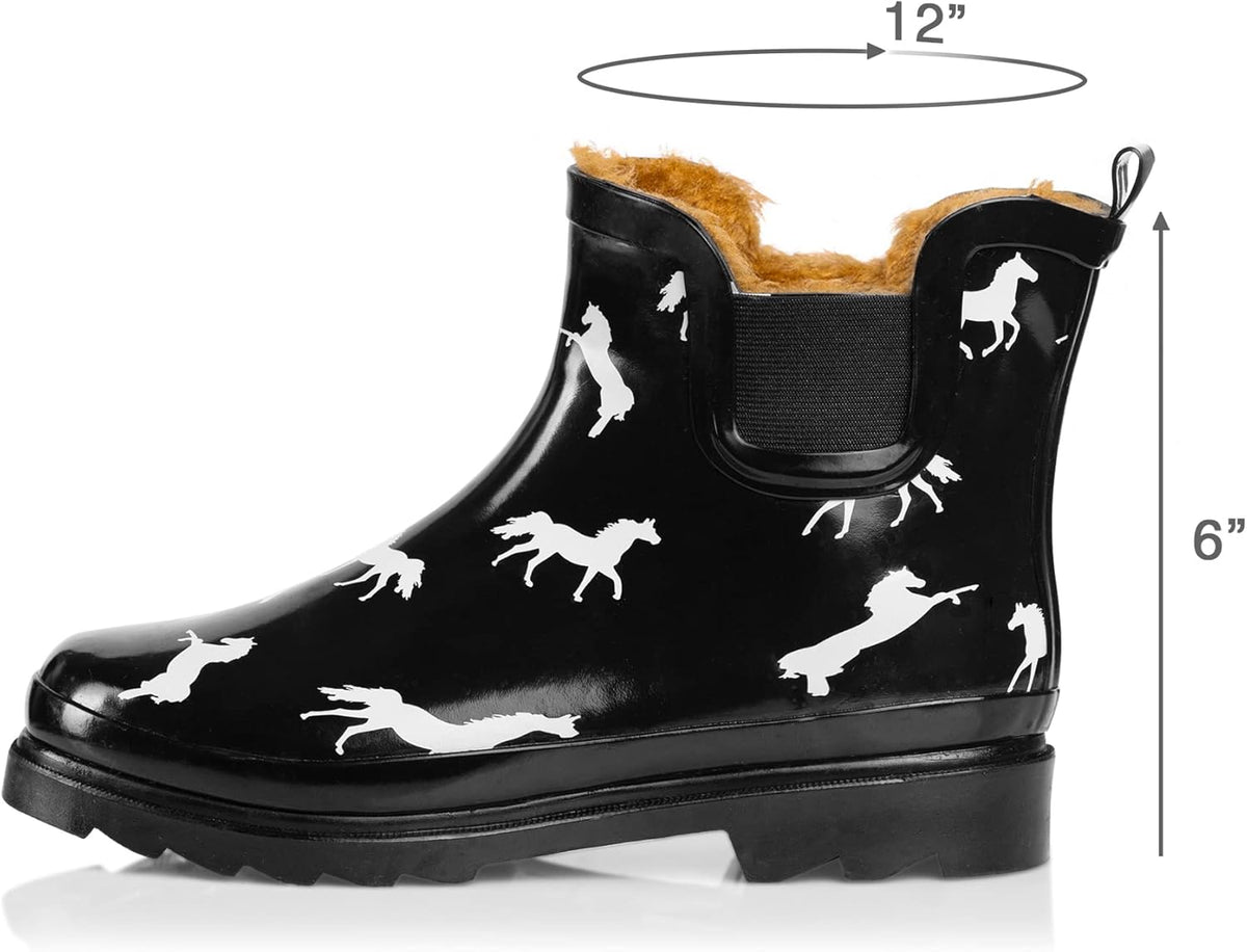 NORTY - Womens Ankle Rain Boots - Ladies Waterproof Winter Spring Garden Boot runs ½ size large
